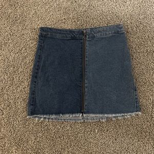Two-tone Denim Skirt, Medium, Zip-Up